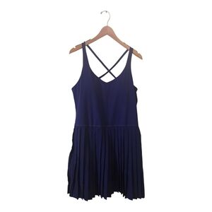 XXL Navy Blue Pleated Tennis/Athletic Dress with Built-in Shorts & Pockets